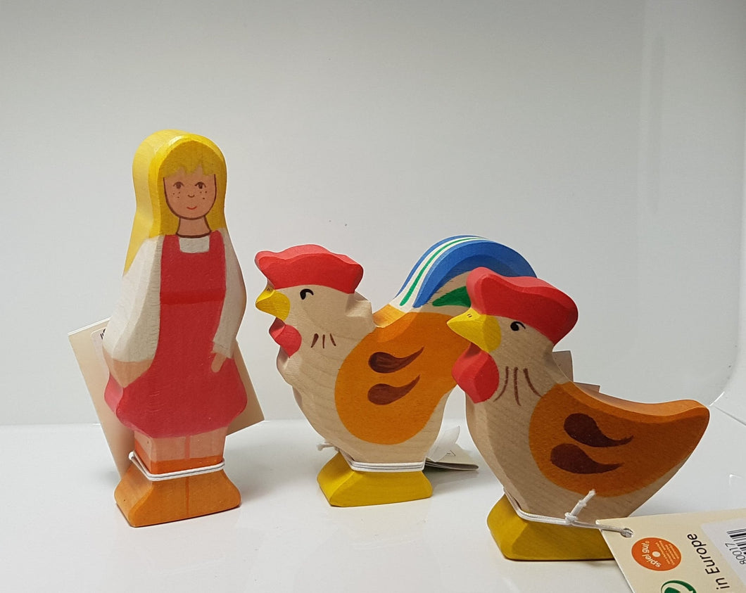 Farm animals with Girl-Set of 3