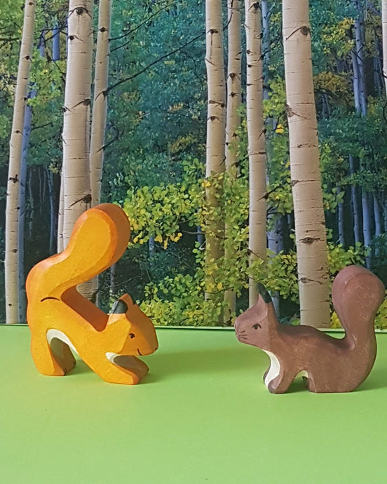 Squirrel-Holztiger-Set of 2