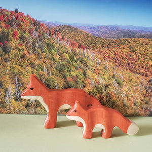 Fox with pup-Set of 2-Holztiger