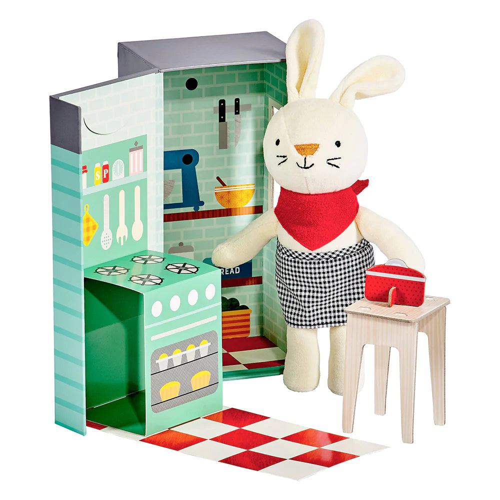 Rubie the Rabbit In the Kitchen Plush Play Set
